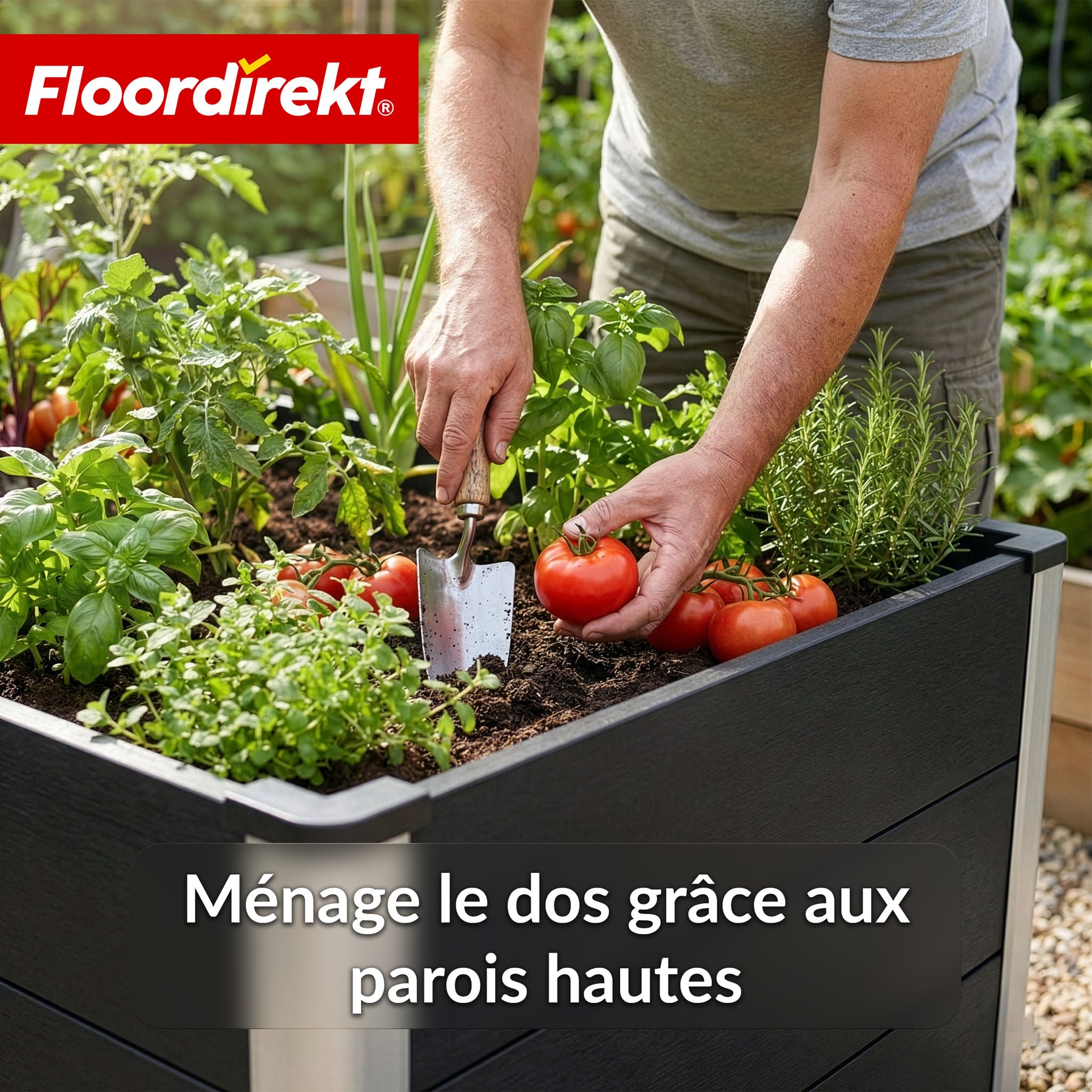 Bac surélevé en WPC | Paros | Anthracite | Résistant aux intempéries & durable | Pour jardin & terrasse | Plusieurs dimensions