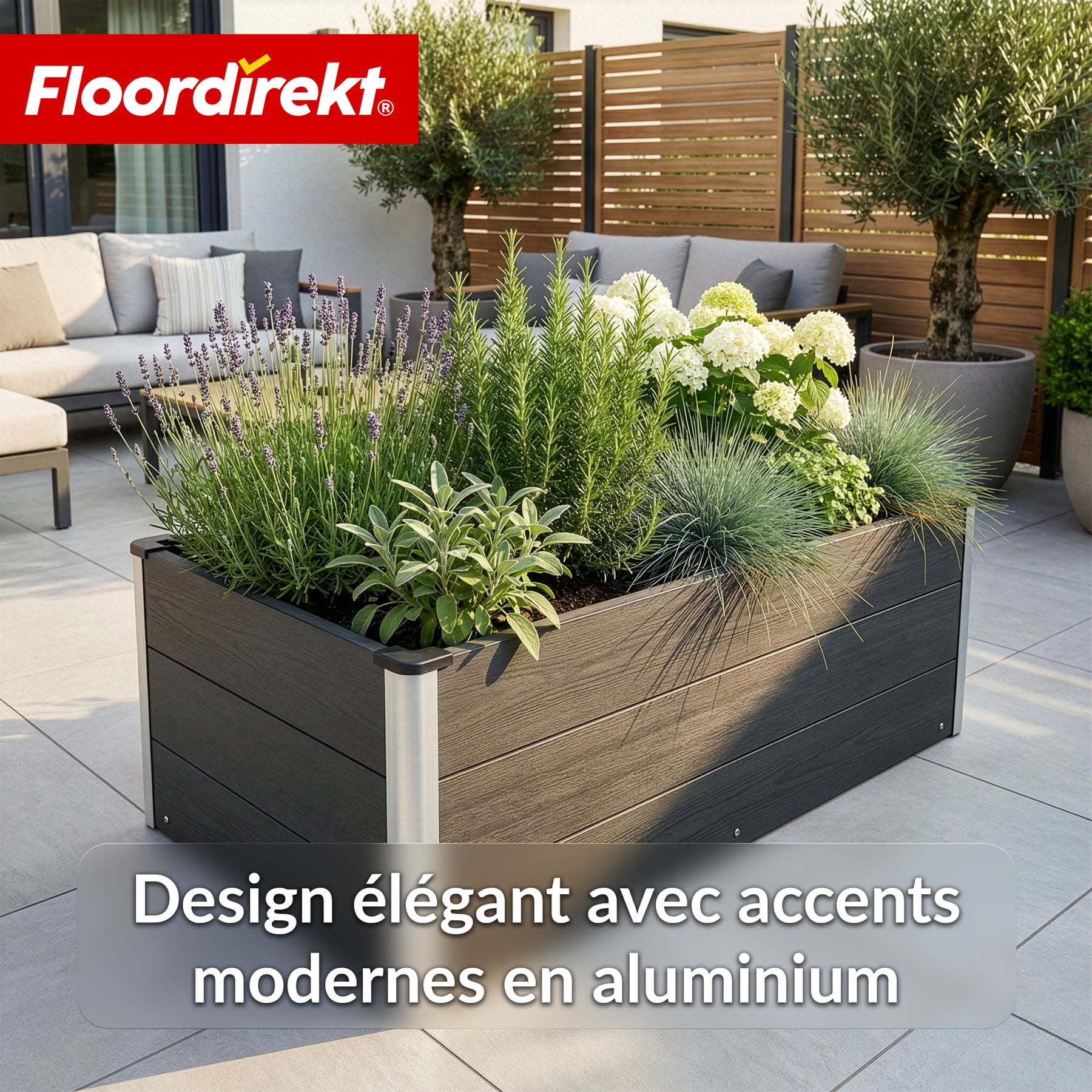 Bac surélevé en WPC | Paros | Anthracite | Résistant aux intempéries & durable | Pour jardin & terrasse | Plusieurs dimensions