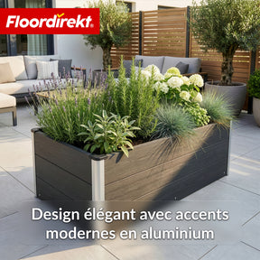 Bac surélevé en WPC | Paros | Anthracite | Résistant aux intempéries & durable | Pour jardin & terrasse | Plusieurs dimensions