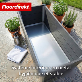 Bac surélevé en WPC | Paros | Anthracite | Résistant aux intempéries & durable | Pour jardin & terrasse | Plusieurs dimensions