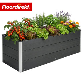 Bac surélevé en WPC | Paros | Anthracite | Résistant aux intempéries & durable | Pour jardin & terrasse | Plusieurs dimensions