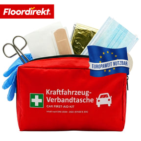 Trousse de secours voiture DIN 13164:2022 | Kit de premiers secours pour voiture | Trousse de secours automobile conforme à l’équipement obligatoire du véhicule