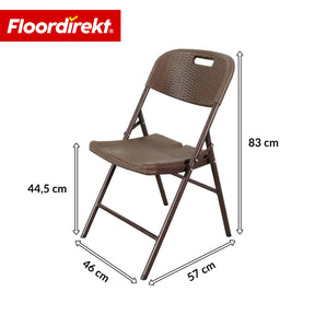 Chaise pliante lot de 2 | Niigata | Chaise de jardin pliante marron aspect rotin