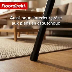 Table pliante | Kobe | Table de jardin pliante noire en effet rotin | 60 × 60 cm