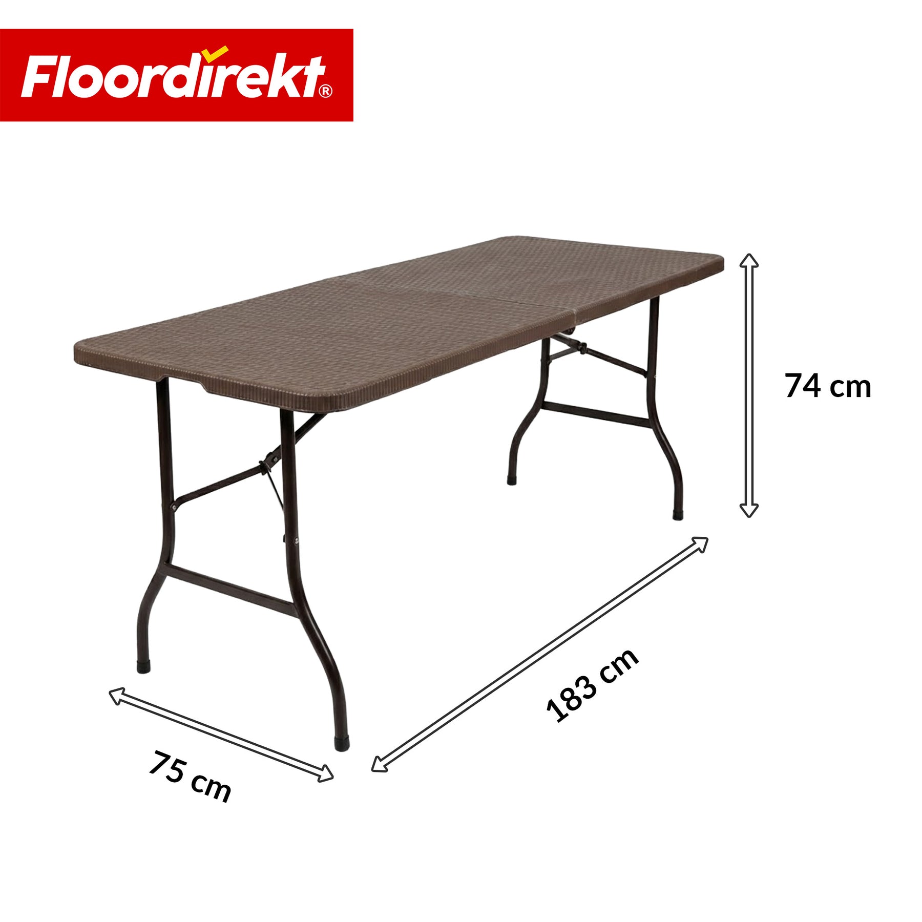 Table pliante | Miyako | Table de jardin résistante aux intempéries 183 × 75 cm | Pliable avec poignée de transport pour jardin, terrasse & événements