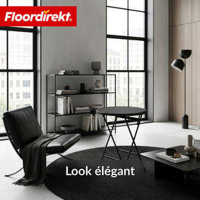 Table pliante | Toyama | Table de jardin ronde et pliante en aspect rotin, noire | Ø 60 cm