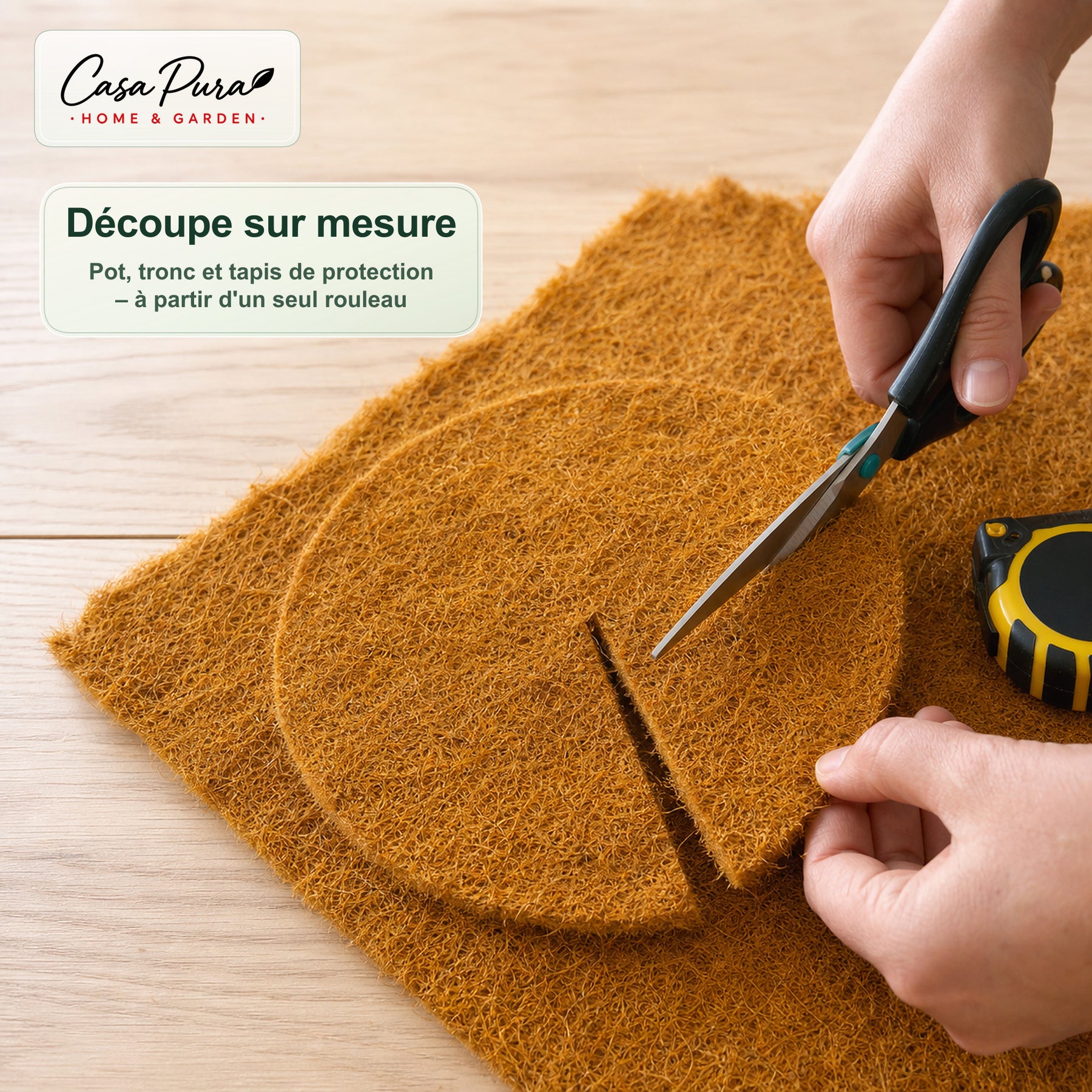 Natte coco sur mesure | 100 % fibre de coco | Protection hivernale & plantes | Largeur 100 cm