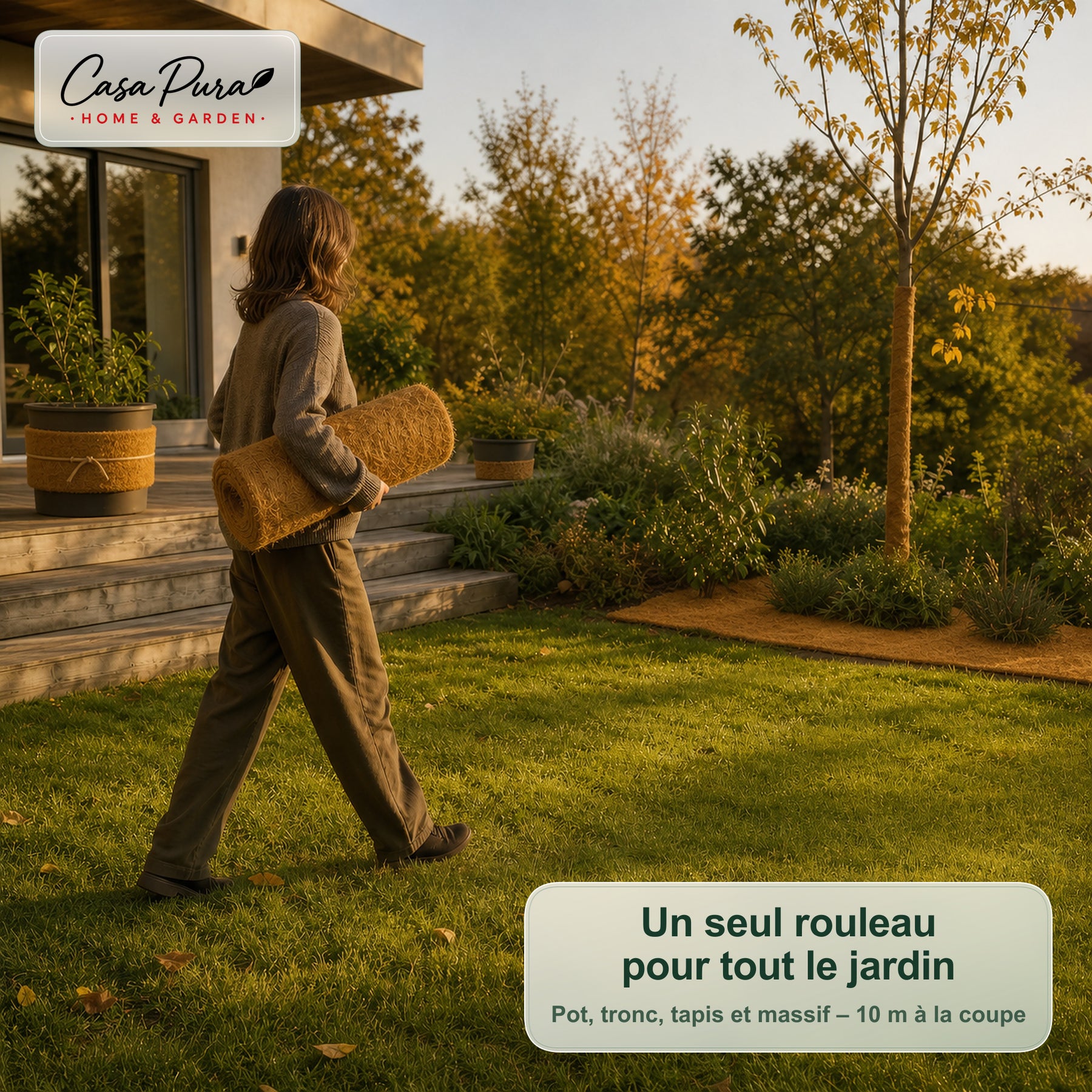 Natte coco sur mesure | 100 % fibre de coco | Protection hivernale & plantes | Largeur 100 cm