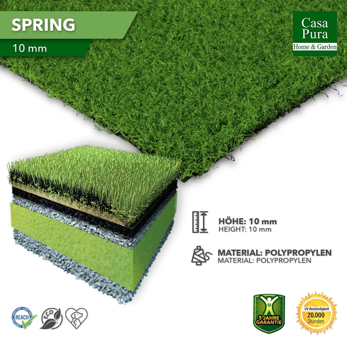 ✂ Tapis de gazon Premium | Spring | En différentes couleurs et largeurs | Idéal pour balcon et terrasse
