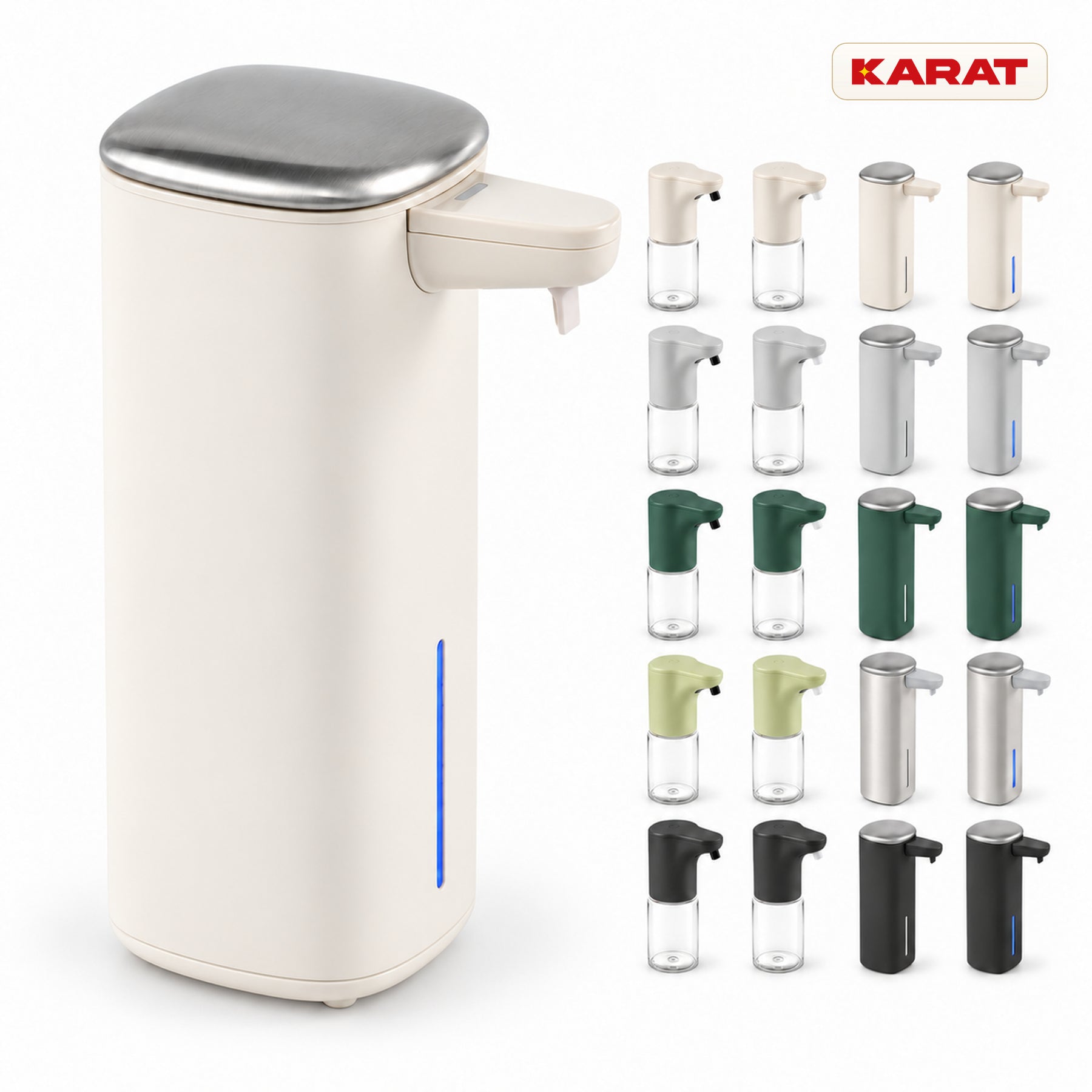 Distributeur automatique de savon mousse | Liora | Sans contact avec capteur, batterie USB-C & inox | 250 ml