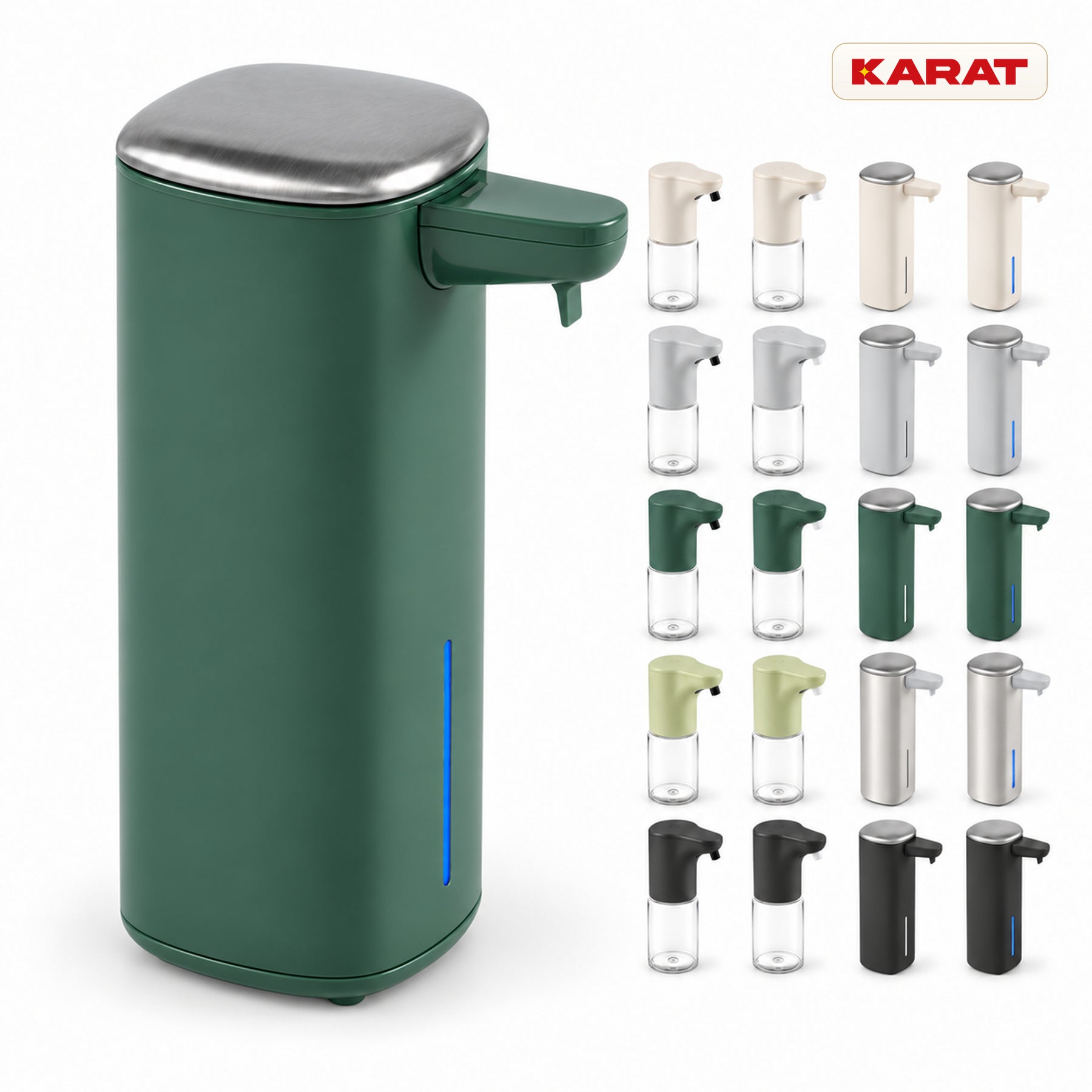 Distributeur automatique de savon mousse | Liora | Sans contact avec capteur, batterie USB-C & inox | 250 ml