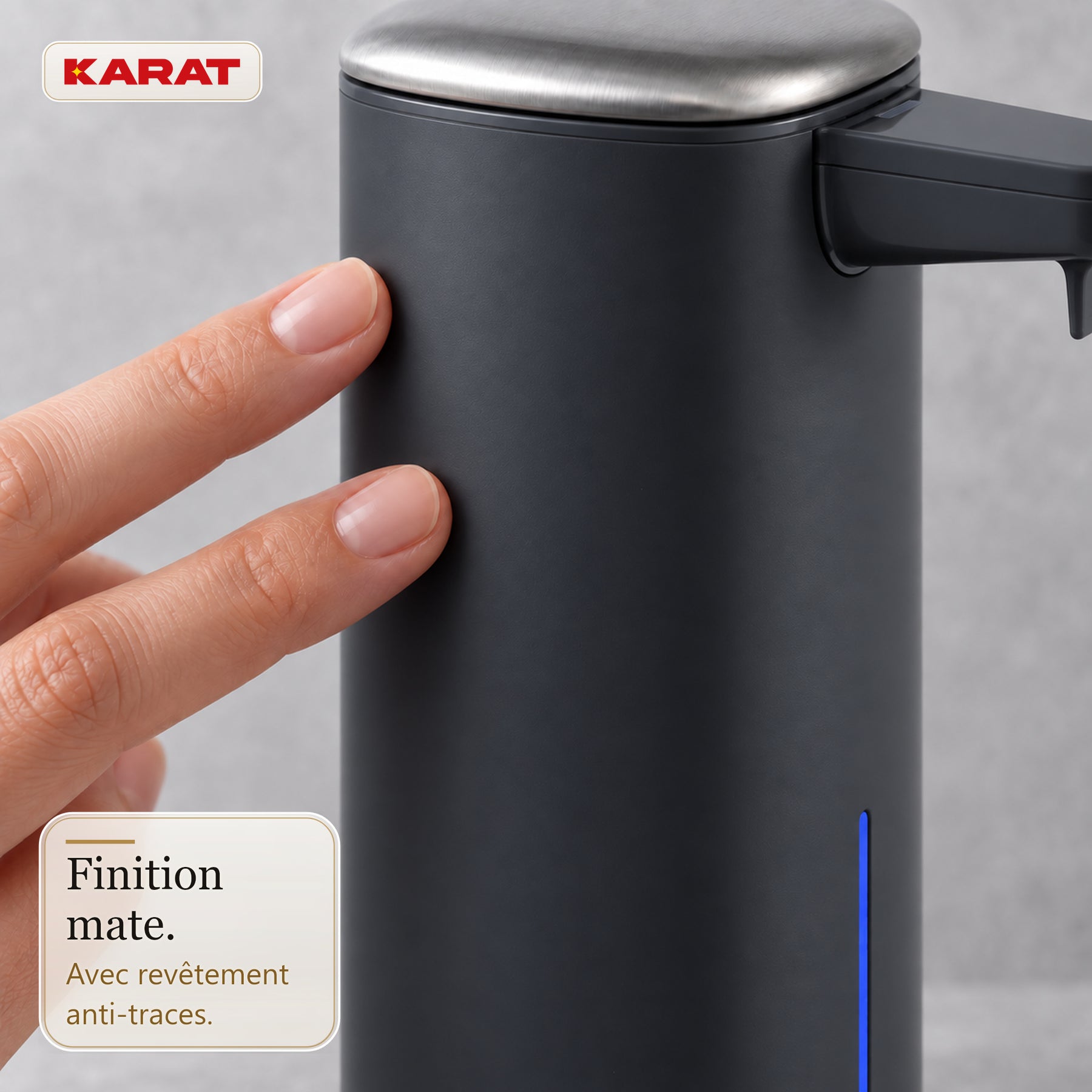 Distributeur automatique de savon mousse | Liora | Sans contact avec capteur, batterie USB-C & inox | 250 ml