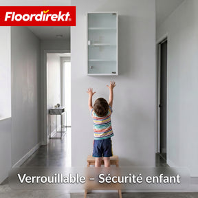 Armoire à pharmacie | Allen | Armoire à médicaments verrouillable en acier inoxydable ou thermolaqué blanc | Avec porte en verre