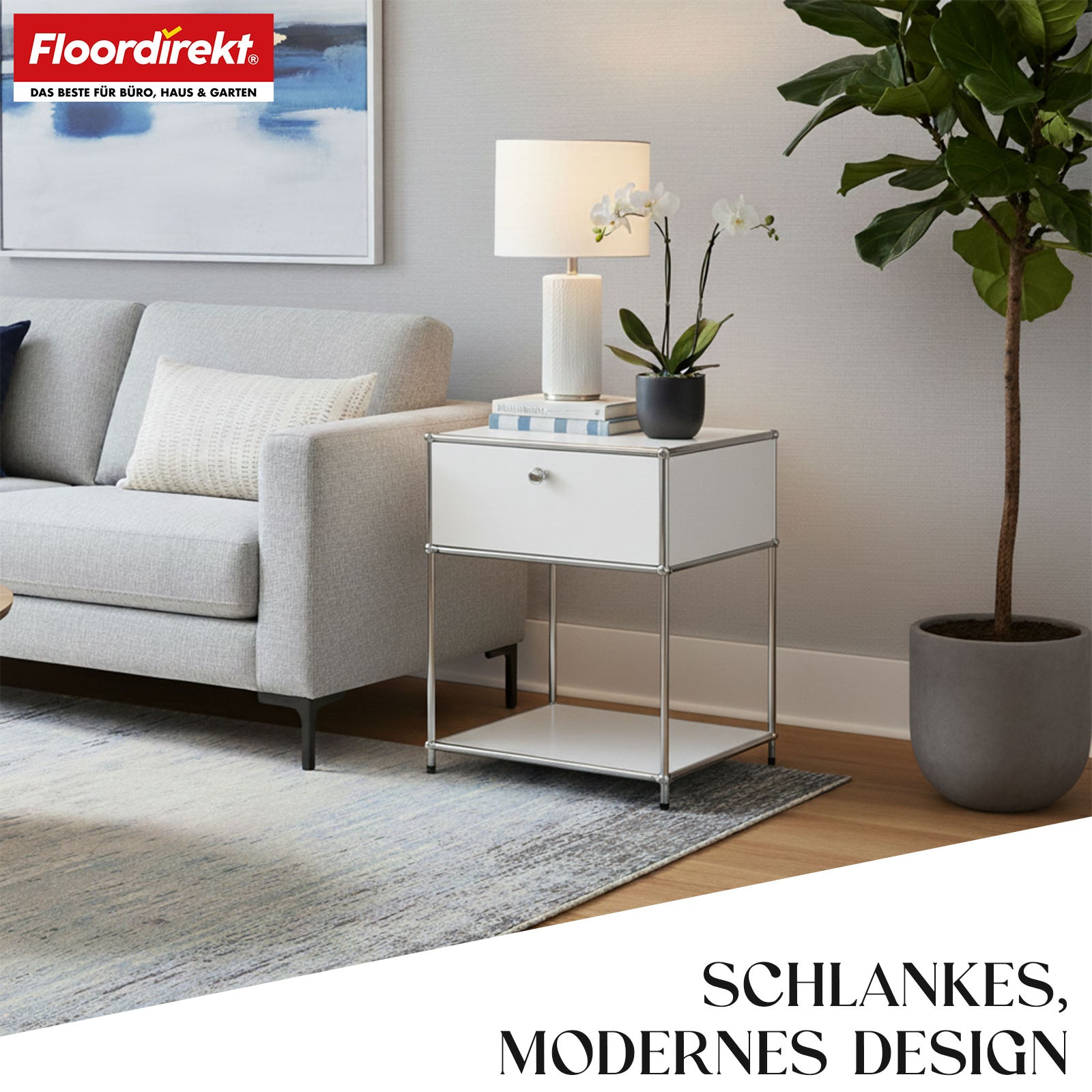 Étagère métallique | Concept Epure MK-139 | Étagère d'appoint et de rangement avec tiroir et tablettes | Disponible en plusieurs couleurs