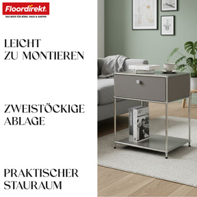 Étagère métallique | Concept Epure MK-139 | Étagère d'appoint et de rangement avec tiroir et tablettes | Disponible en plusieurs couleurs