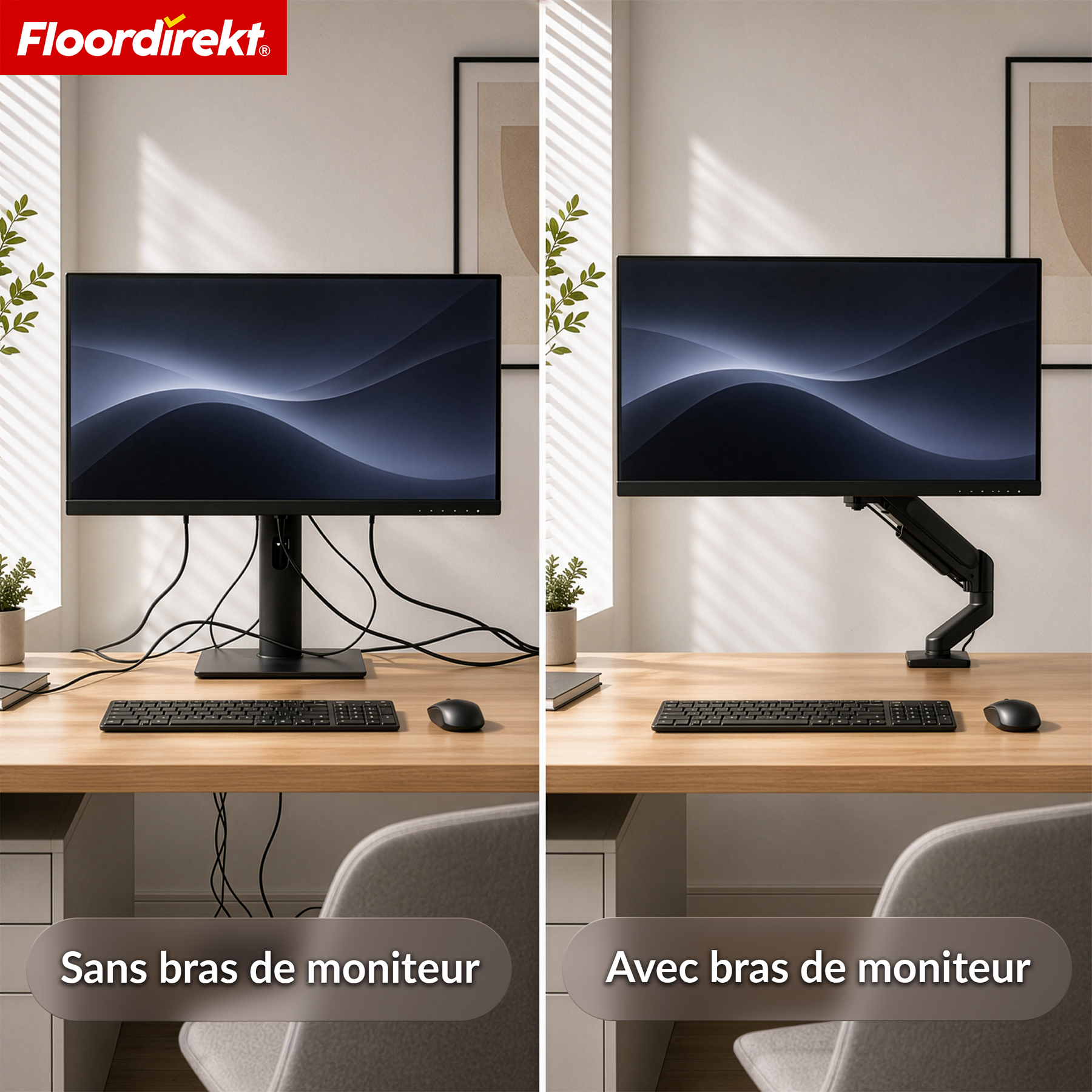 T1_Noir - Bras simple pour 1 écran