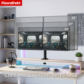 T2_Noir - Bras double pour 2 écrans