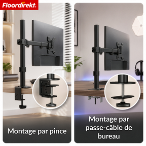 T6_Noir - Bras simple pour 1 écran