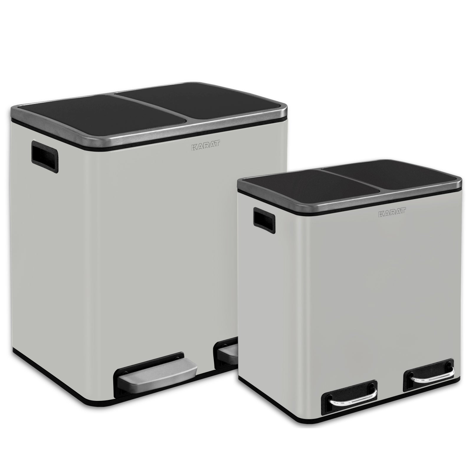 Poubelle en Métal à Pédale et Couvercle | Felix | Option de Tri | Disponible en 5 Couleurs | 30 ou 60 Litres