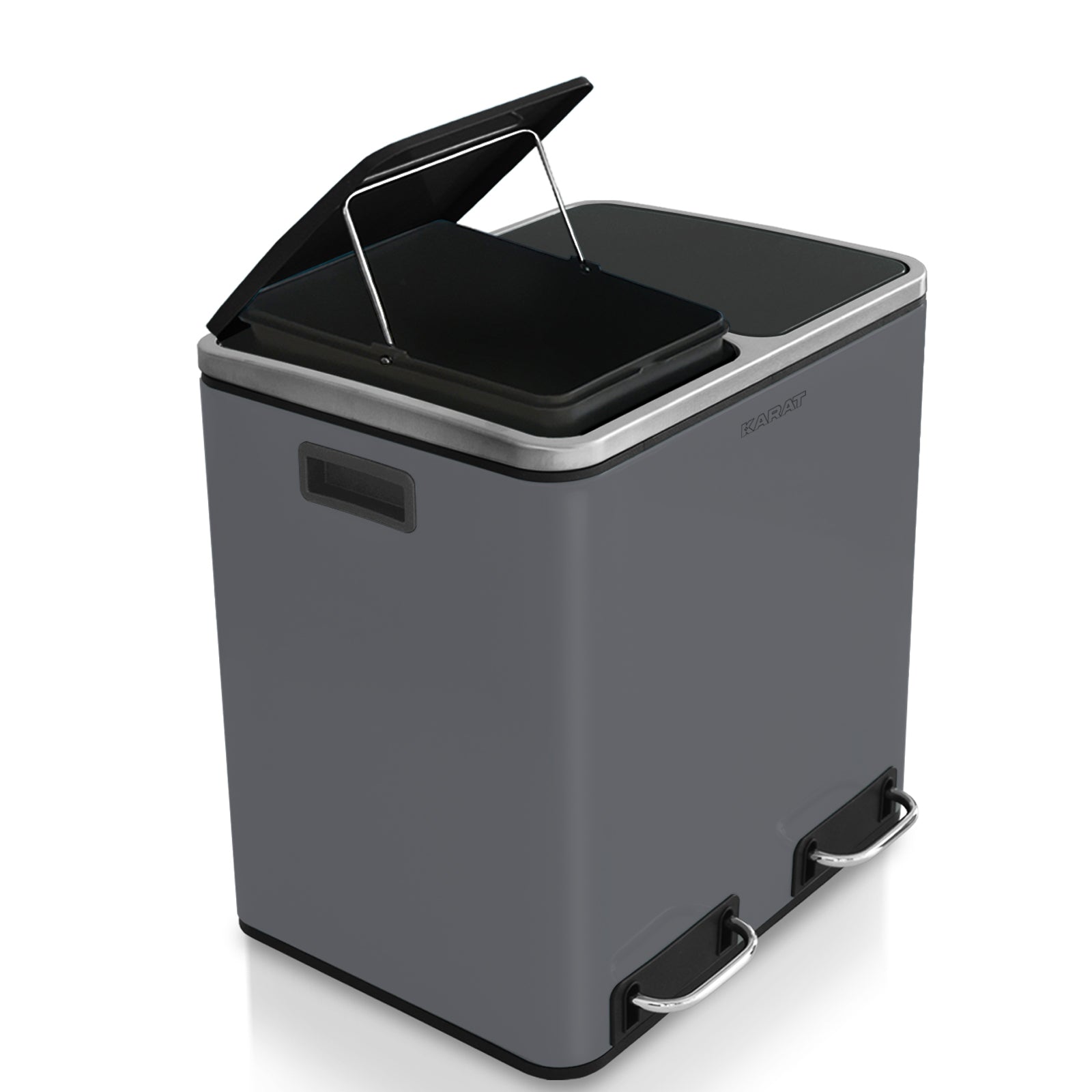 Poubelle en Métal à Pédale et Couvercle | Felix | Option de Tri | Disponible en 5 Couleurs | 30 ou 60 Litres