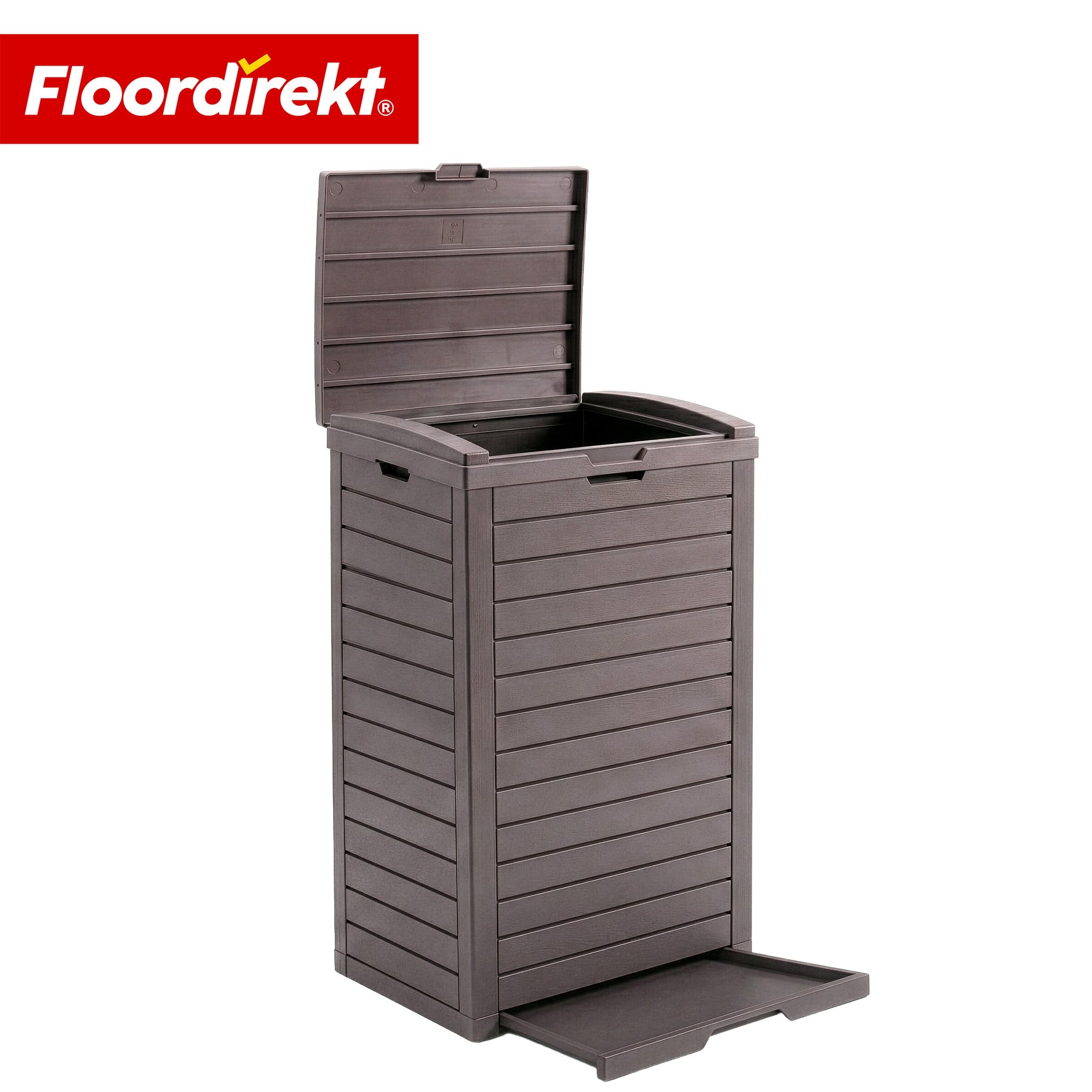 Poubelle extérieure aspect bois | Poubelle résistante aux intempéries pour jardin & terrasse | 118L / 230L