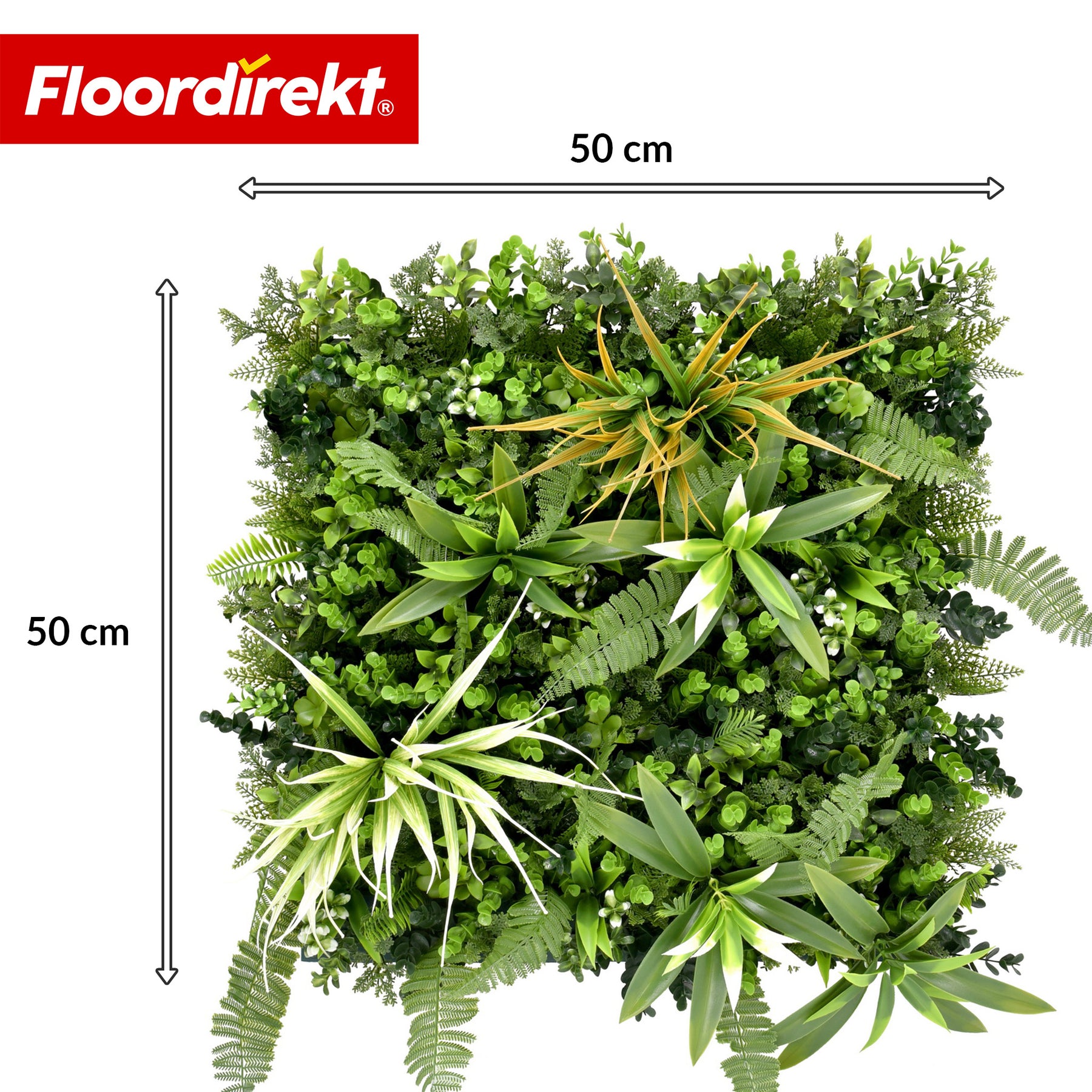 Mur végétal | Fire Sky | Panneau de plantes artificielles naturel et sans entretien | Résistant au soleil & extensible grâce au système de clips | 50 × 50 cm