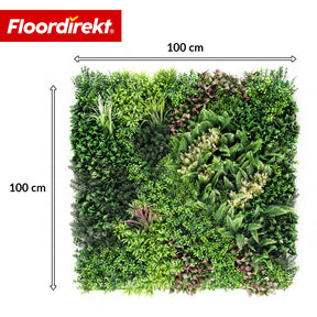 Mur végétal | Hera | Panneau de plantes artificielles naturel et sans entretien | Résistant au soleil & extensible avec système de clips | 100 × 100 cm