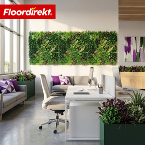 Mur végétal | Hera | Panneau de plantes artificielles naturel et sans entretien | Résistant au soleil & extensible avec système de clips | 100 × 100 cm
