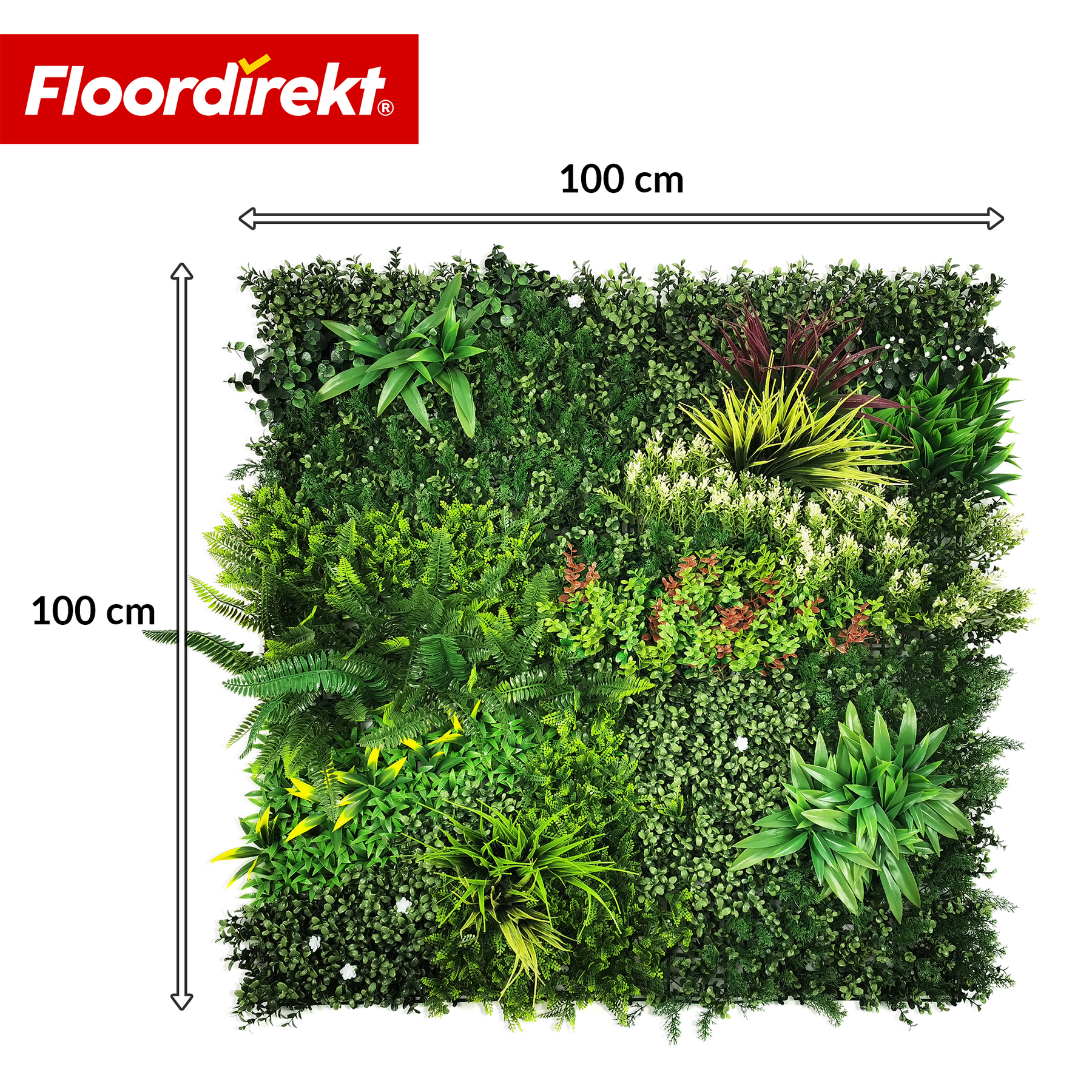 Mur végétal | Meadow | Panneau de plantes artificielles naturel, résistant au soleil & sans entretien | Système d’extension à clipser | 100 × 100 cm