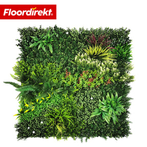 Mur végétal | Meadow | Panneau de plantes artificielles naturel, résistant au soleil & sans entretien | Système d’extension à clipser | 100 × 100 cm