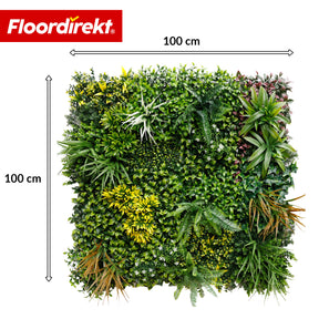 Mur végétal | Spring Garden | Panneau de verdure naturel et sans entretien | Résistant au soleil & extensible grâce au système de clips | 100 × 100 cm