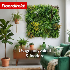 Mur végétal | Spring Garden | Panneau de verdure naturel et sans entretien | Résistant au soleil & extensible grâce au système de clips | 100 × 100 cm