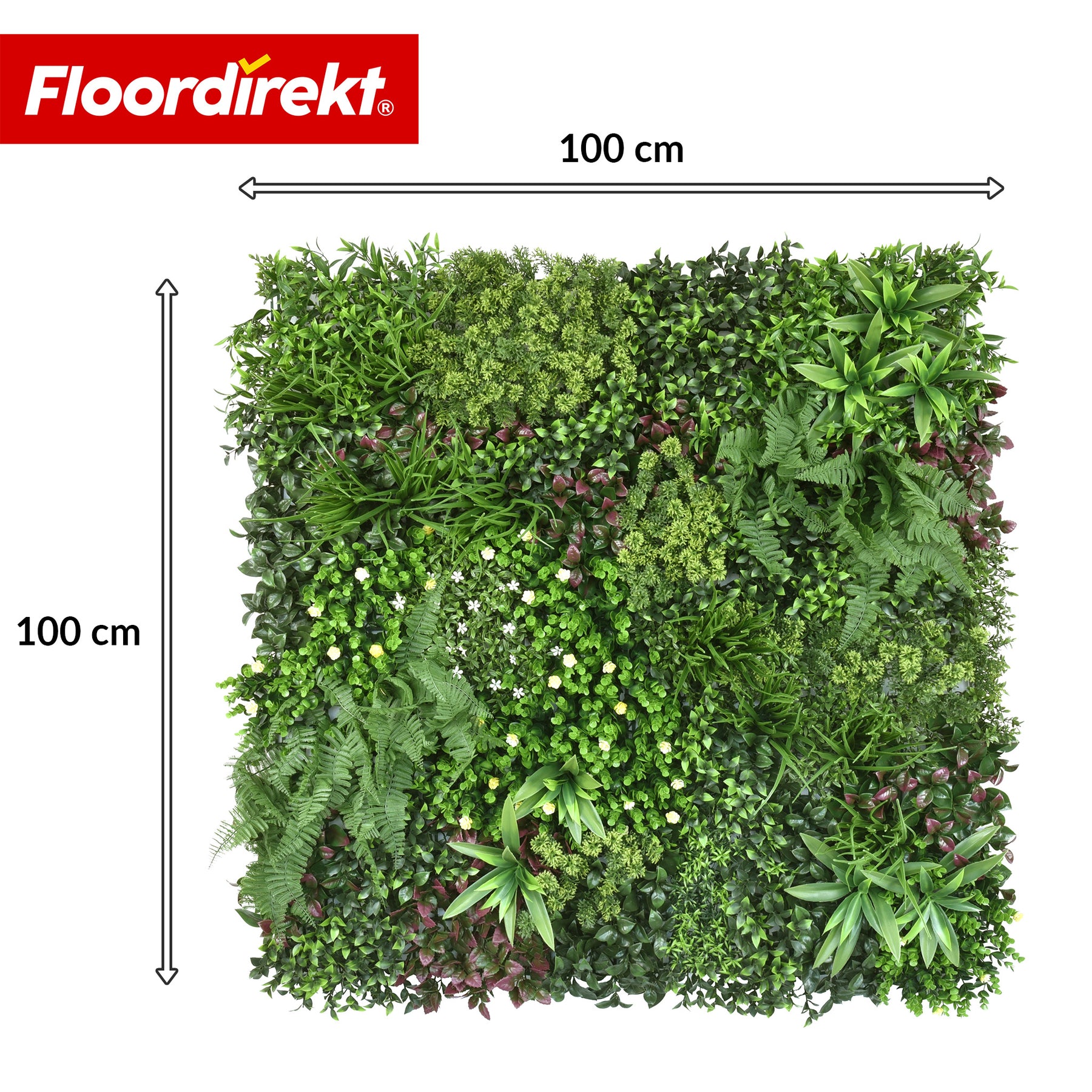 Mur végétal | Wonderland | Panneau de plantes artificielles réalistes | Stable, résistant au soleil & extensible | 100 × 100 cm