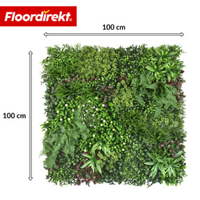 Mur végétal | Wonderland | Panneau de plantes artificielles réalistes | Stable, résistant au soleil & extensible | 100 × 100 cm