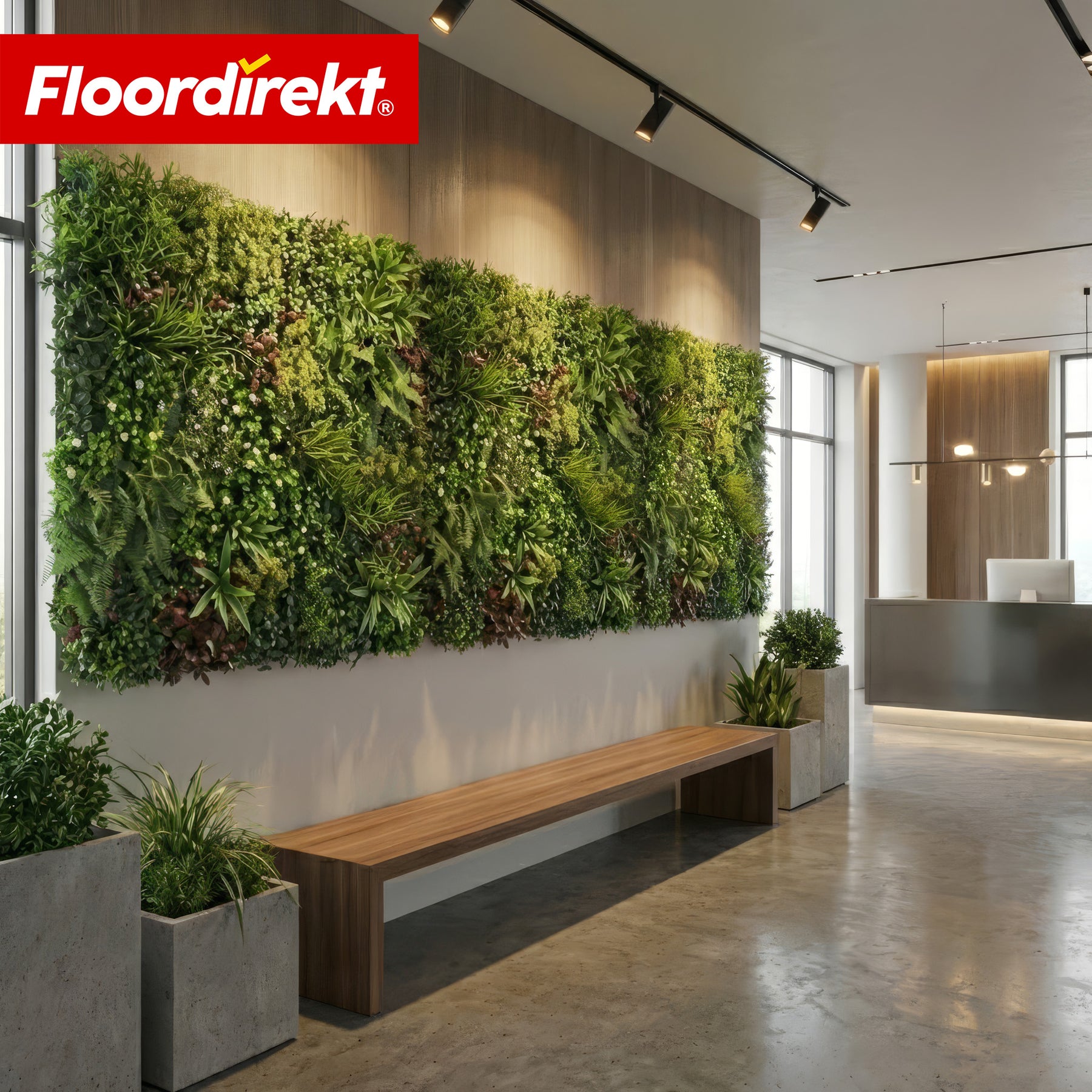 Mur végétal | Wonderland | Panneau de plantes artificielles réalistes | Stable, résistant au soleil & extensible | 100 × 100 cm