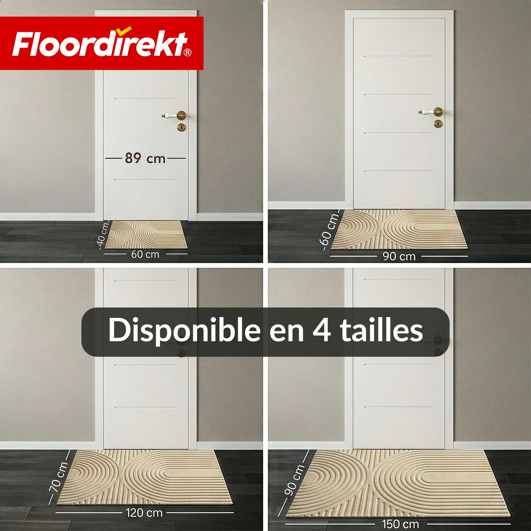 Tapis d’entrée | Circa | Tapis de porte lavable pour intérieur & extérieur | Tapis antidérapant avec dos en TPE