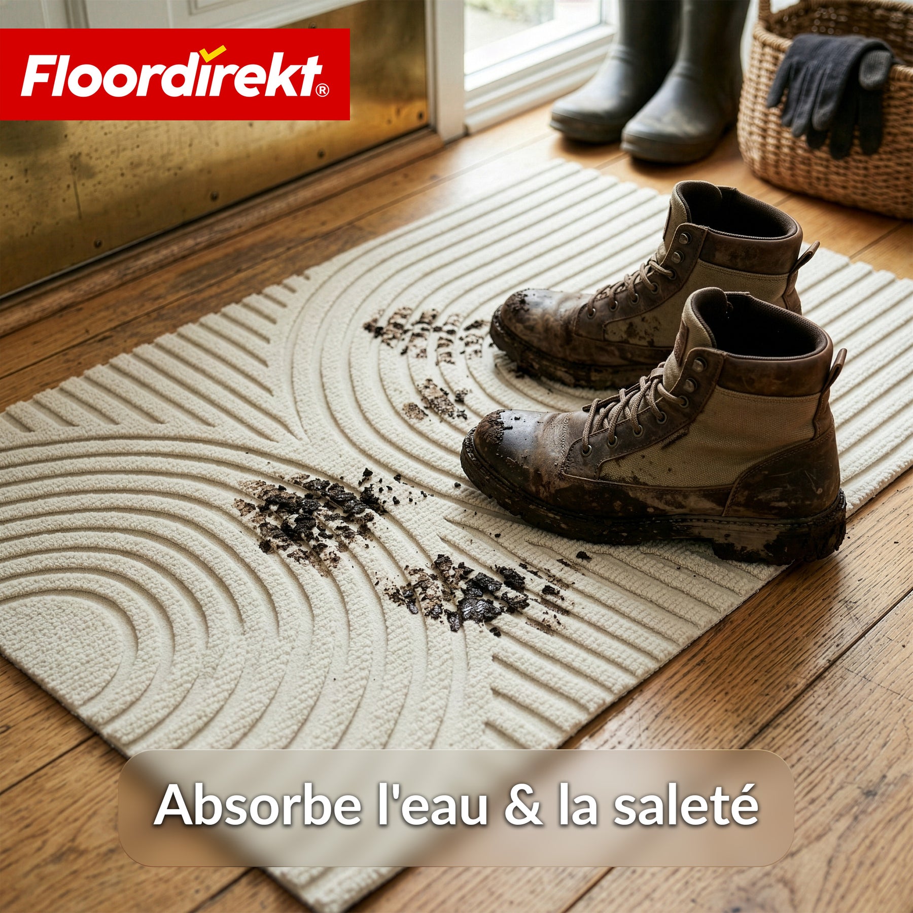 Tapis d’entrée | Circa | Tapis de porte lavable pour intérieur & extérieur | Tapis antidérapant avec dos en TPE