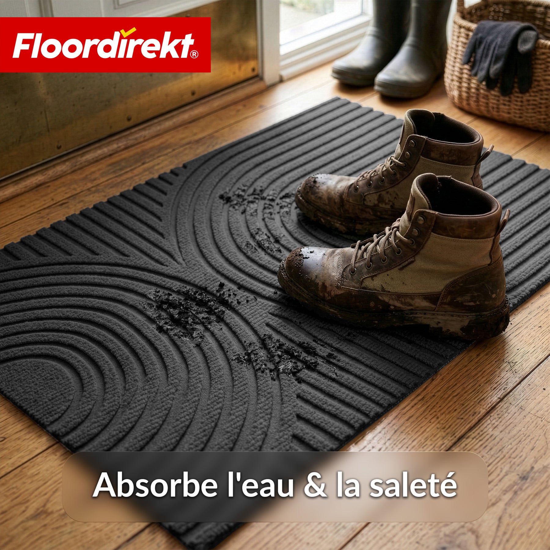 Tapis d’entrée | Circa | Tapis de porte lavable pour intérieur & extérieur | Tapis antidérapant avec dos en TPE