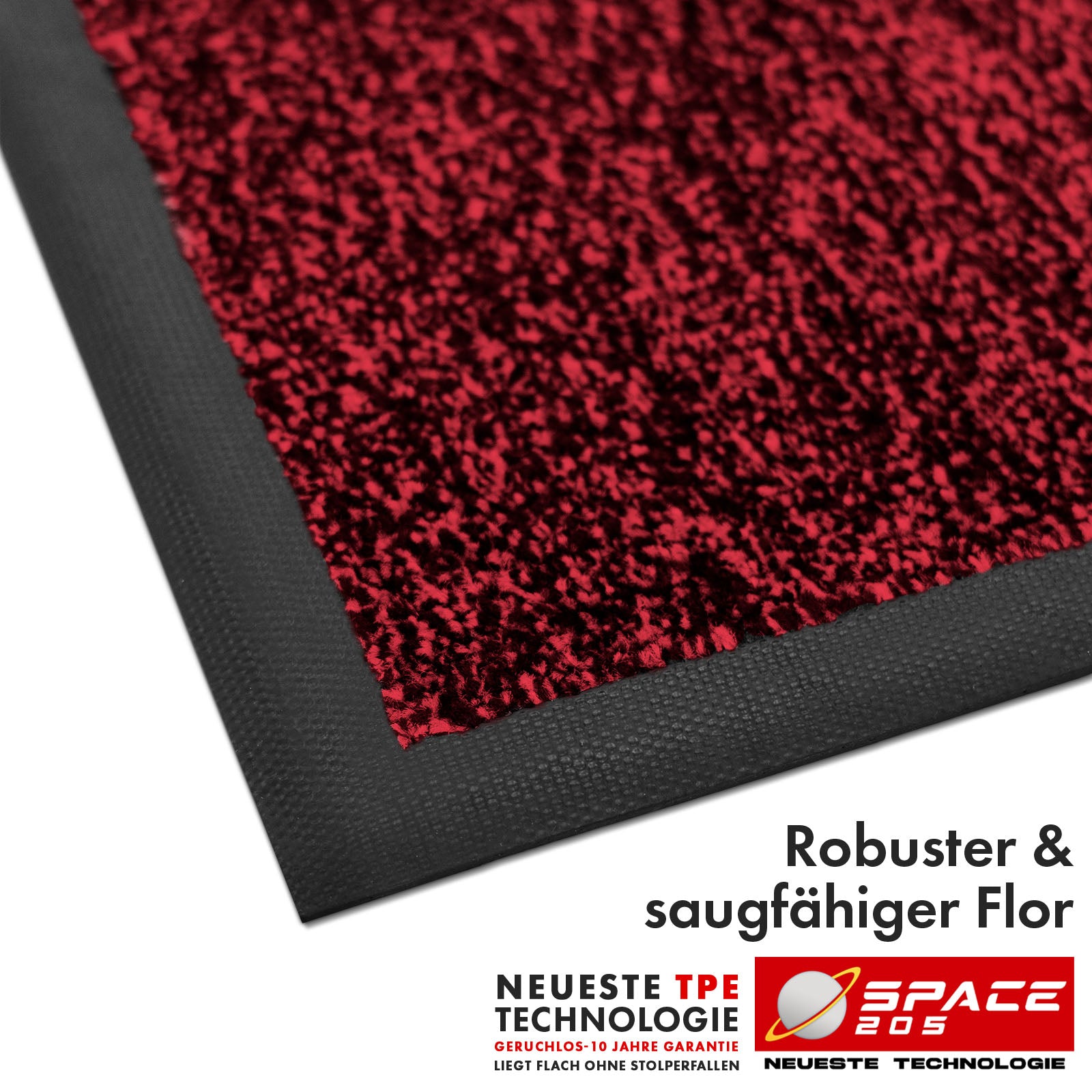Tapis anti-salissures | Space 205 | Tapis antidérapant avec technologie TPE innovante sur les bords et au dos | Idéal pour les entrées, les couloirs et les portes d'entrée | Disponible en différentes couleurs et tailles