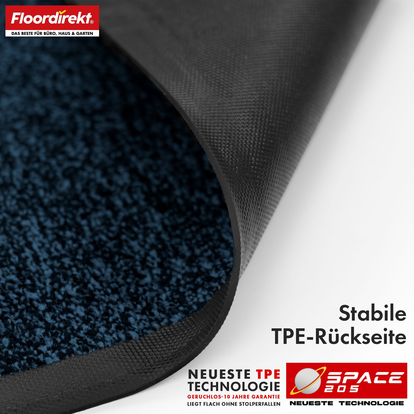 Tapis anti-salissures | Space 205 | Tapis antidérapant avec technologie TPE innovante sur les bords et au dos | Idéal pour les entrées, les couloirs et les portes d'entrée | Disponible en différentes couleurs et tailles