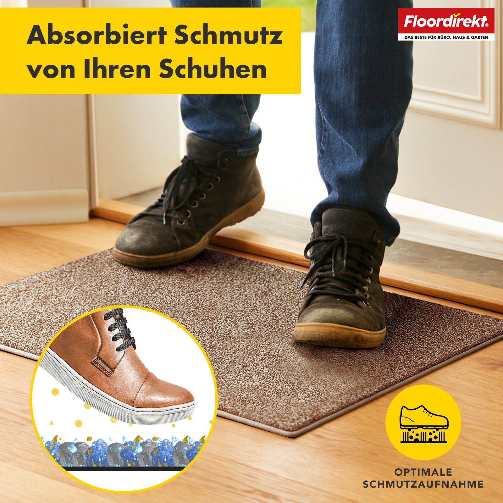 Tapis anti-salissures | Nasa | Tapis de sol souple et absorbant en polyester avec dessous antidérapant | Différentes couleurs et tailles disponibles