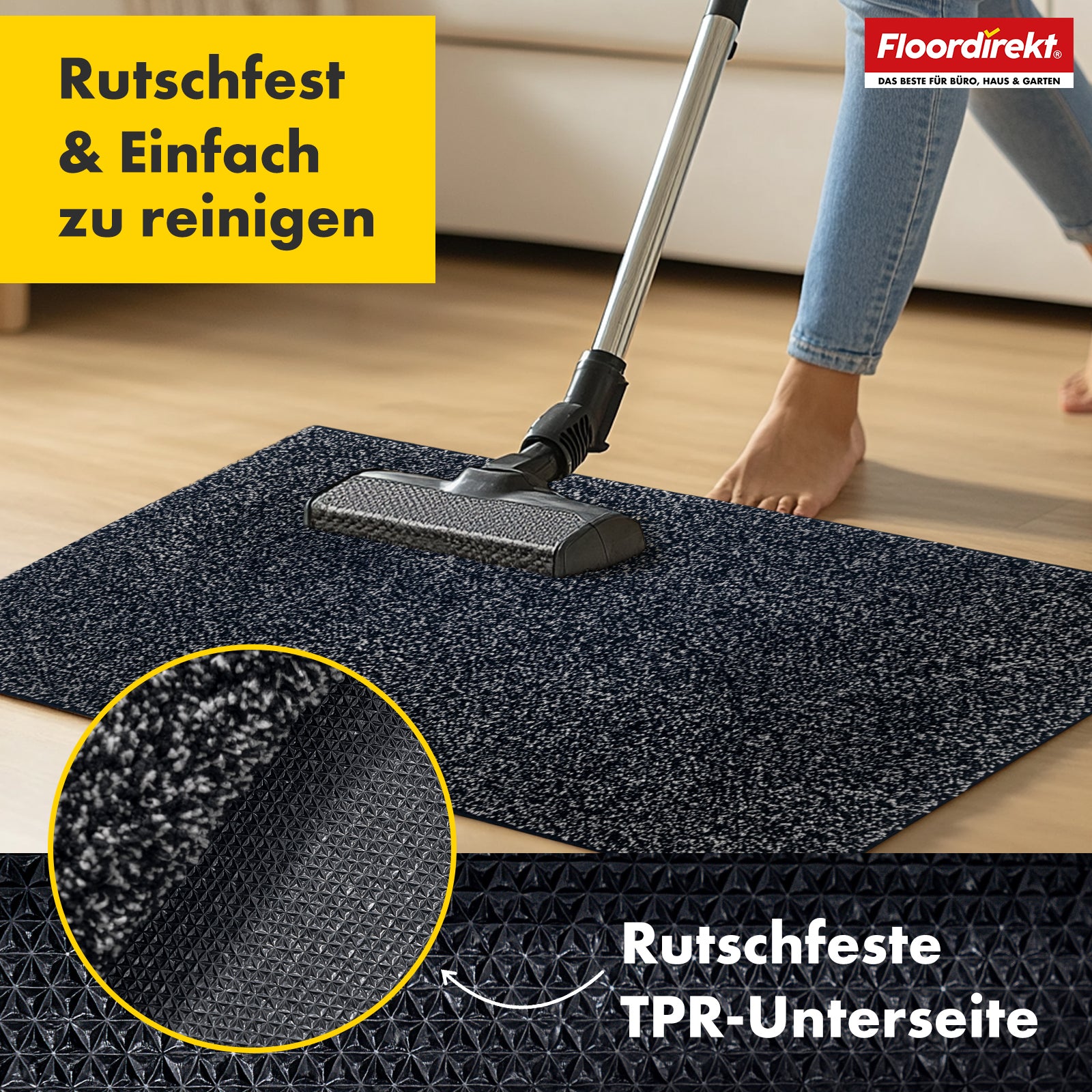 Tapis anti-salissures | Nasa | Tapis de sol souple et absorbant en polyester avec dessous antidérapant | Différentes couleurs et tailles disponibles