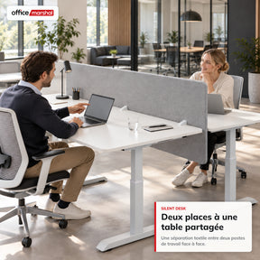 Séparateur de bureau acoustique | Silent Desk | Cloison de bureau revêtue de polyester avec pinces de fixation | 160 × 60 cm | 3 coloris