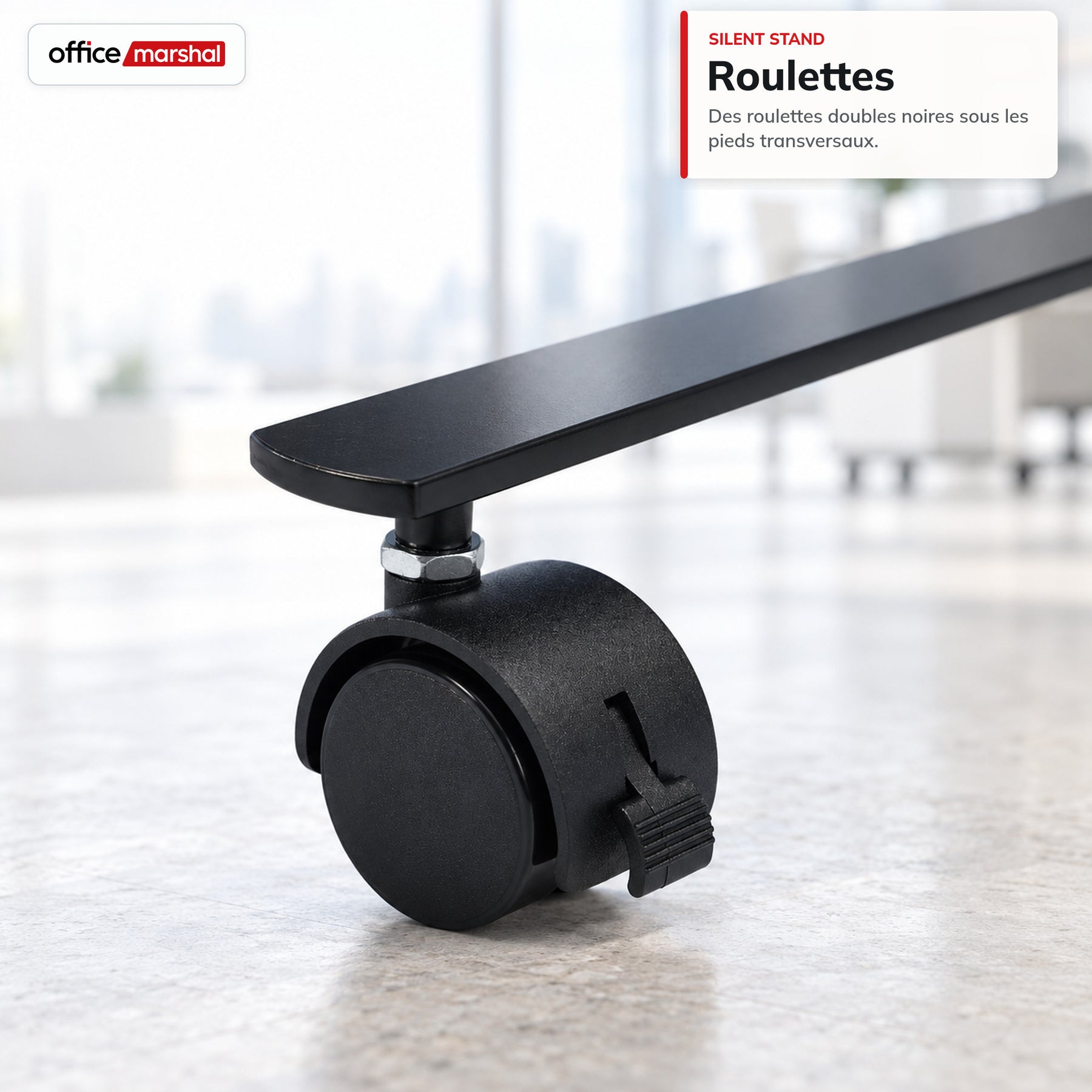 Cloison acoustique mobile sur roulettes | Silent Stand | Séparateur d'espace en polyester | 3 tailles