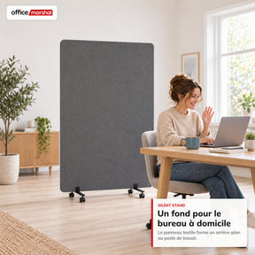 Cloison acoustique mobile sur roulettes | Silent Stand | Séparateur d'espace en polyester | 3 tailles