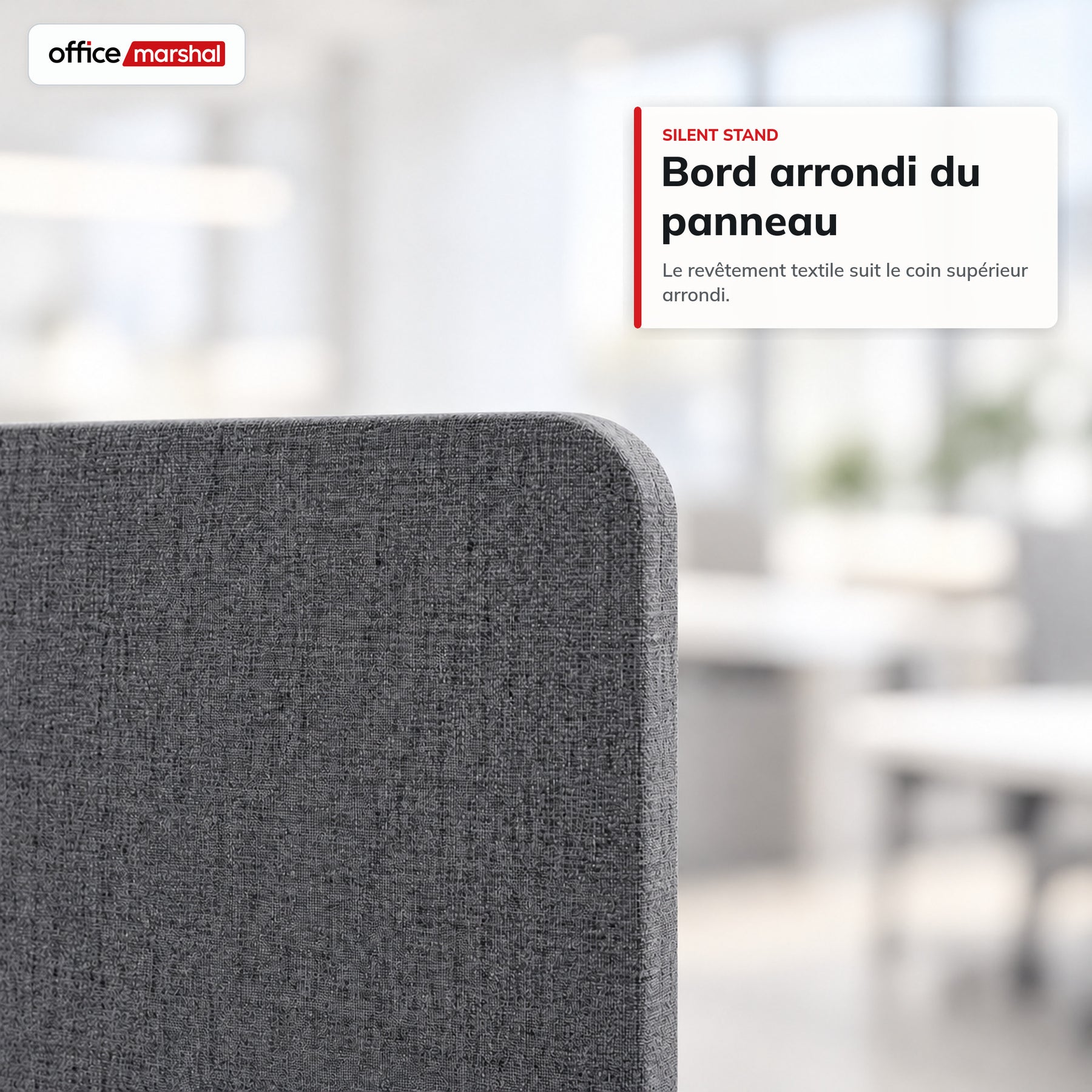 Cloison acoustique mobile sur roulettes | Silent Stand | Séparateur d'espace en polyester | 3 tailles