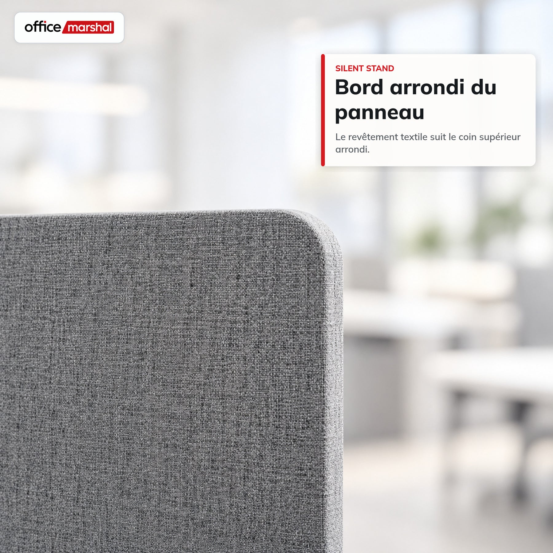 Cloison acoustique mobile sur roulettes | Silent Stand | Séparateur d'espace en polyester | 3 tailles