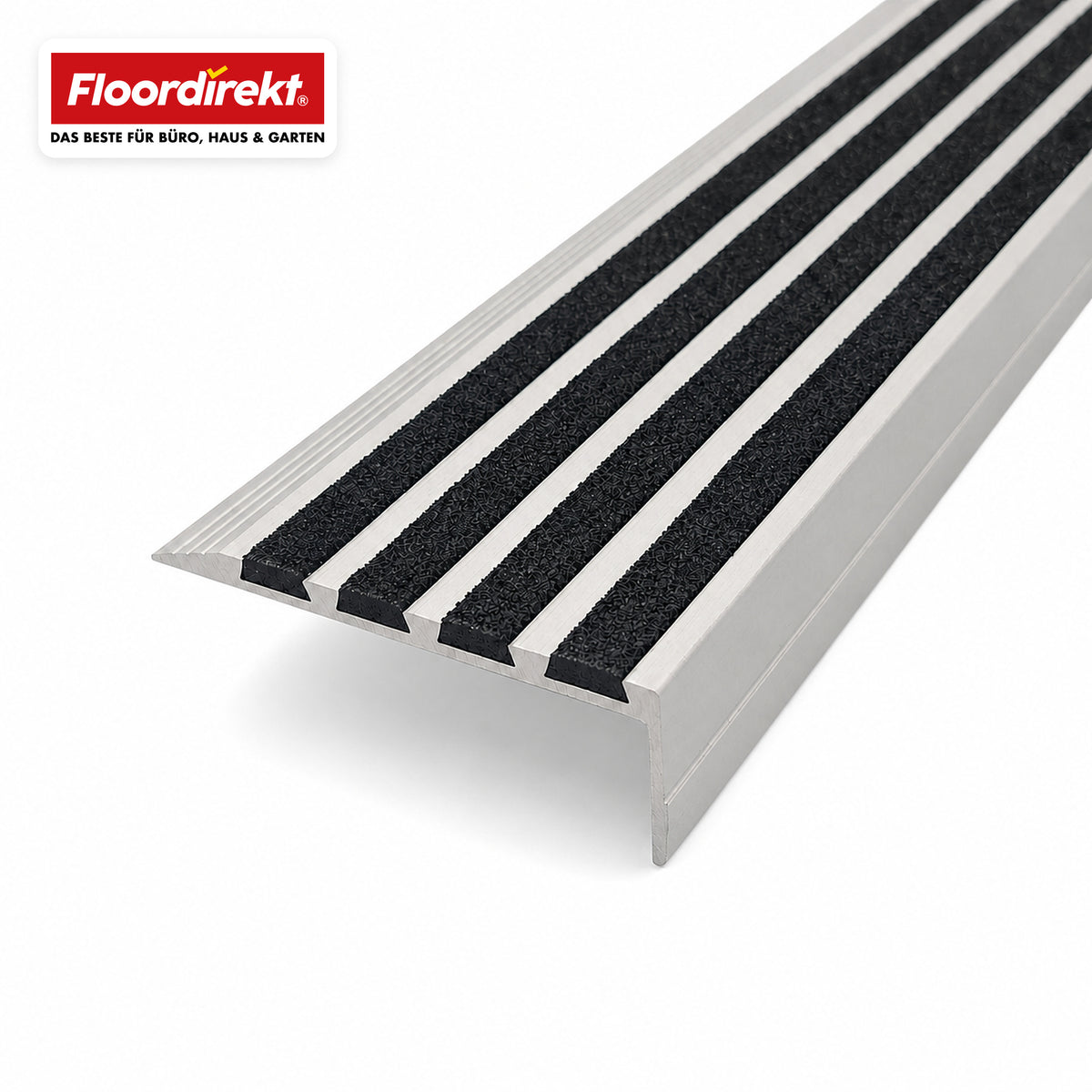 Profil de nez de marche | Solid | Profil antidérapant en aluminium avec insert en oxyde d'aluminium