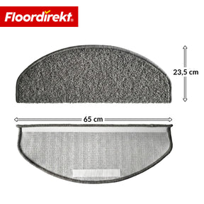 Tapis d’escalier | Madrid | Tapis de marche shaggy demi-rond, autocollant & insonorisant