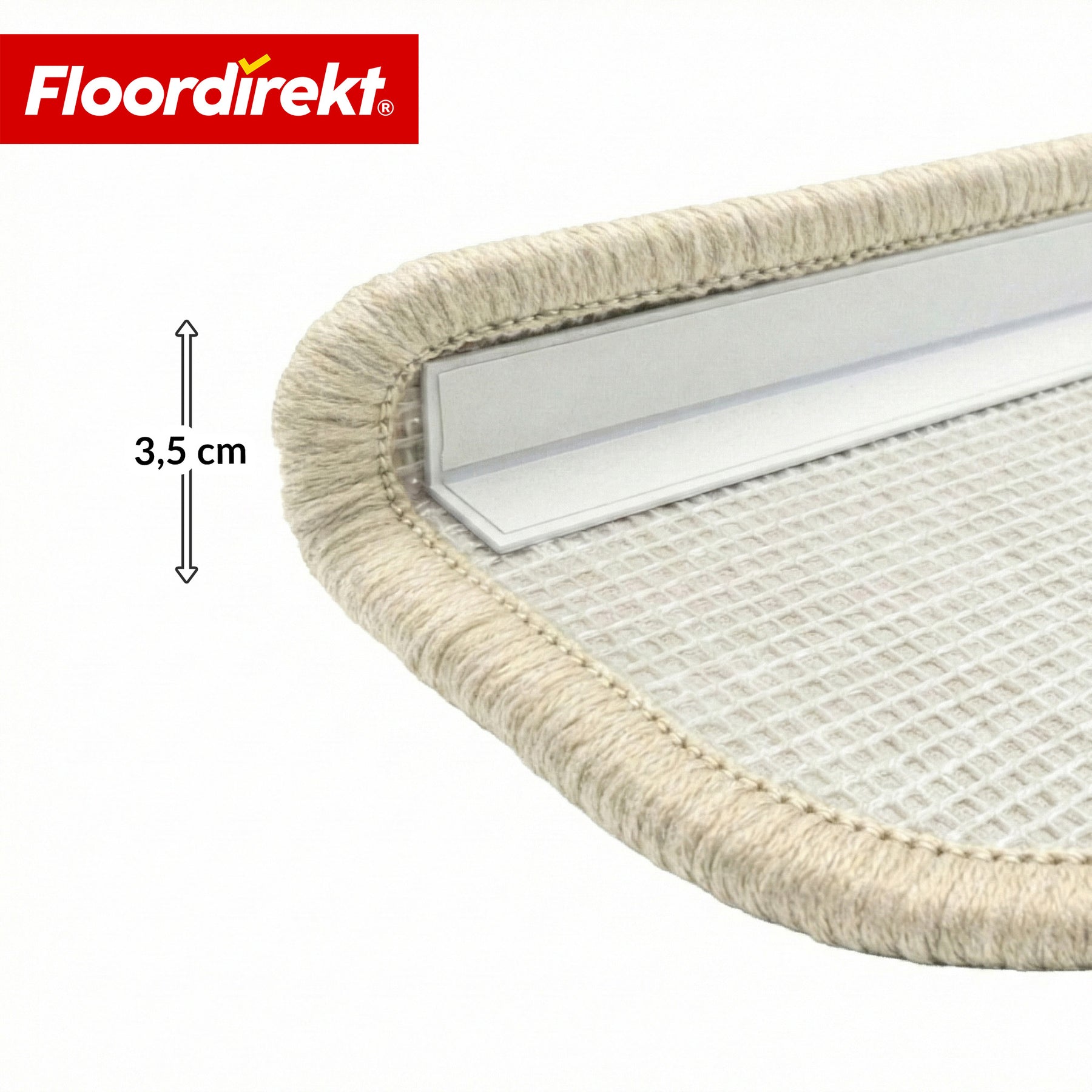 Tapis d’escalier | Madrid | Tapis de marche shaggy demi-rond, autocollant & insonorisant